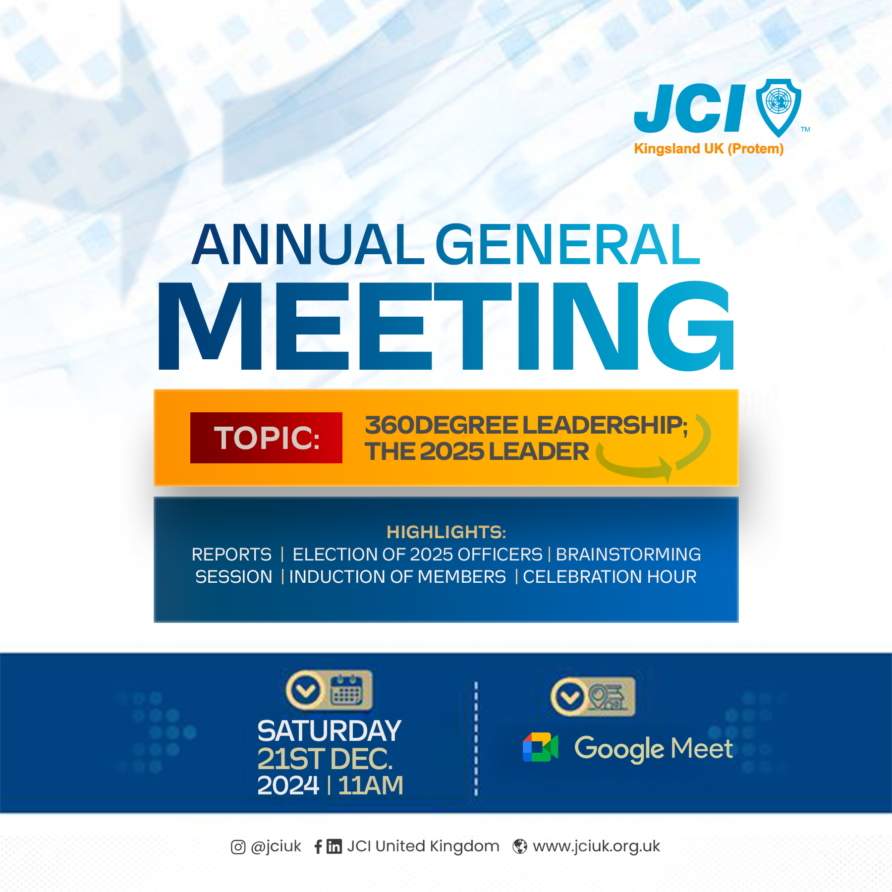 JCI KINGSLAND UK ANNUAL GENERAL MEETING